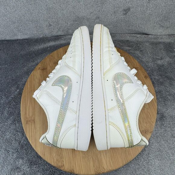 Nike Shoes Womens Size 8.5 White Court Vision Low Iridescent Swoosh CW5596-100 - Picture 6 of 10